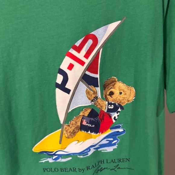 Polo Ralph Lauren Boys Polo Bear Windsurfing Shirt size M 10-12 - Picture 3 of 9